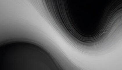 Wall Mural - black and white abstract liquid flow gradient background with grainy noise texture, super wide websi