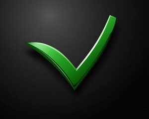 green checkmark icon on dark
