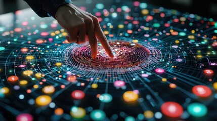 Wall Mural - a data scientist analyzing patterns using an ai-powered neural network, critical thinking skills