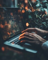 Fototapete - Hybrid Work Insights Dynamic Data Visualization for AI-Driven Remote Productivity, Capturing Next-Gen Digital Workflow Optimization in Emerging Tech Landscape