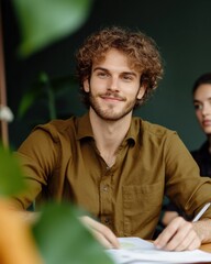 Aufkleber - Mindful Workplace Wellness Gen Z Professional Collaborative Environment with Sustainable Design and Authentic Leadership Aesthetic