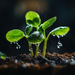 Poster - Regenerative Agriculture Insights Macro Climate-Resilient Seedling Growth - Sustainable Precision Farming Visual for Green Technology Innovation