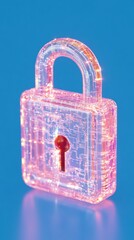Aufkleber - Quantum Cryptography Visualization Translucent Digital Padlock Revealing Next-Gen Cybersecurity Innovations in Holographic Transparency for Tech-Forward Enterprise Solutions