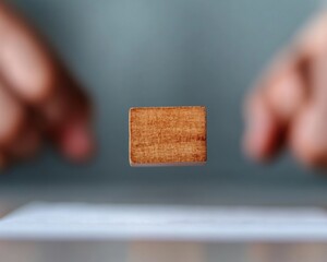 Aufkleber - Minimalist Certification Validation Wooden Stamp Authenticity in Precision Business Documentation - Modern Workflow Optimization and Quality Assurance