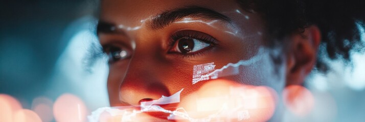 Leinwandbilder - Immersive Digital Wellness Gen Z Aesthetic Meets Futuristic Health Tech - Cinematic Emotional Connectivity in Next-Gen Holographic Interface Experience