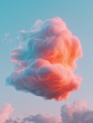 Fototapete - Ethereal Cloud Visualization AI-Generated Gradient Atmospheric Design Showcasing Quantum and Soft Pastel Climate Aesthetics in Immersive Digital Art