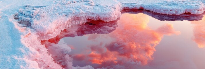 Aufkleber - Climate Crisis Visualization Ethereal Frost-Edged Waterscape Capturing Thermal Transition - Immersive Environmental Documentary for Global Warming Narrative