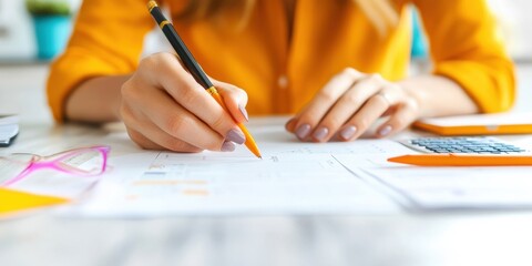 Leinwandbilder - Minimalist Financial Analysis Gen Z Professional in Vibrant Workspace Showcasing Data-Driven Precision, Digital Workflow Optimization and Modern Business Intelligence