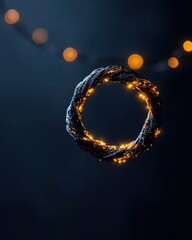 Leinwandbilder - Quantum Dynamics Holographic Ring Illuminated Particle Network Visualization for Cutting-Edge Tech Innovation, Digital Transformation and Futuristic Data Connectivity