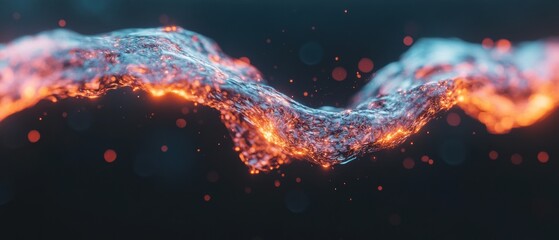 Fototapete - Quantum Neural Flow Immersive AI Data Visualization with Liquid Digital Dynamics - Cutting-Edge Machine Learning and Predictive Analytics Aesthetic