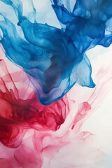 Wall Mural - abstract art featuring swirling patterns of blue red and white colors.