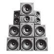 © ink drop - stack of speakers halftone grunge vector design element