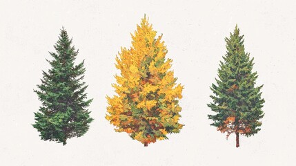 Wall Mural - vibrant forest trees in vivid colors for nature illustration