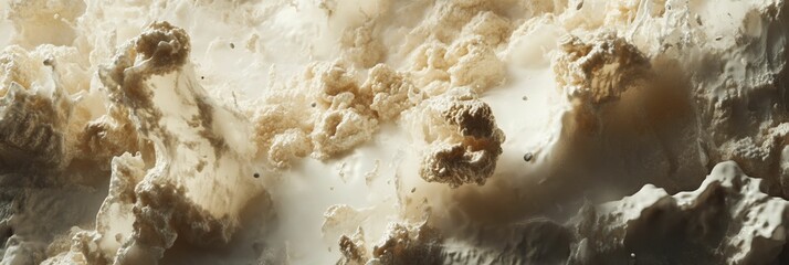 Wall Mural - abstract background with swirling textures in beige brown and white tones.