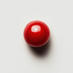 Aufkleber - Single Glossy Red Sphere on Neutral Surface - Studio Shot with Soft Shadow, Plain Background, Minimalist Composition