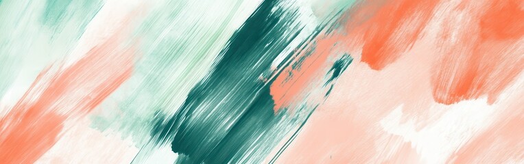 Leinwandbilder - Abstract Unfinished Pencil Strokes Strokes in Muted Teal and Salmon, Background for Design, Art and Illustration