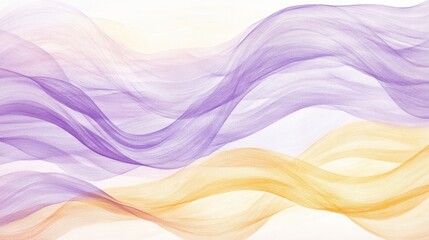 Leinwandbilder - Abstract flowing wave pencil strokes on white background with purple and orange colors for artistic design