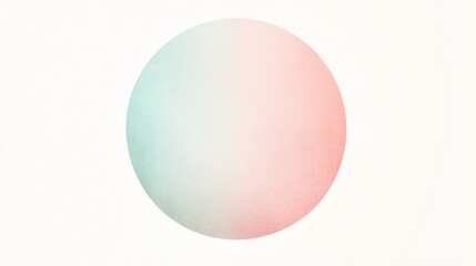 Aufkleber - Smooth gradient circle blending mint to pink tone against a soft white background. Delicate hues and simple shapes invite creativity.
