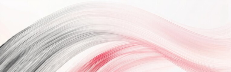 Poster - Smooth pastel gray and pink arcs softly arranged, creating a sense of movement and flow with delicate color blending