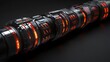 © ceng - Futuristic sci-fi cylindrical device with glowing orange accents on a dark background