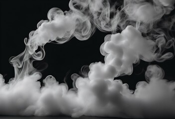 Wall Mural - smoke background black white design steam effect dry ice flow nature motion smoky light vapour spray cloud magic explosion photo air fog mist chemical isolate foggy cigarette sky transparent abstract