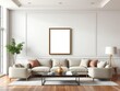 © prachaya - A spacious living room with a stylish wall art mockup framed on the wall, frame, modern, minimalist