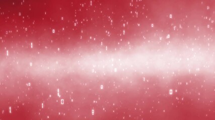 Wall Mural - abstract blurred red glow foggy light with binary numbers loop animation background.