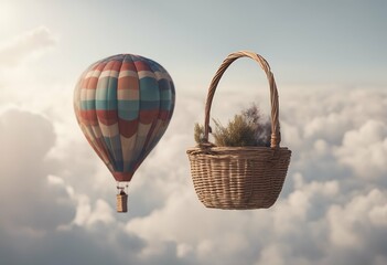 Wall Mural - hot isolated air path clipping white balloon basket background empty fly aerostat ballooning sport aviation moscow pilot fire cage ballon burner ride flight float object beautiful up travel