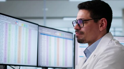 Aufkleber - Unhappy Medical Doctor Doing Spreadsheet Codes