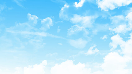 Wall Mural - blue sky with white cloudy photo. sky clouds background. vector illustration.