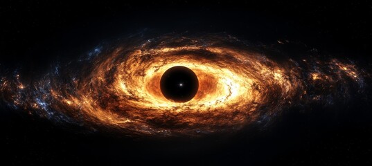 Wall Mural - black hole in the center of galaxy. time space dilation. science galaxy astronomy. generative ai tec
