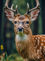 Wall Mural - Close-up of a biche (deer).