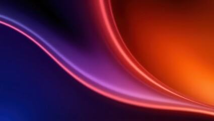 Wall Mural - Abstract background featuring a gradient of blue purple and orange with a curved light effect