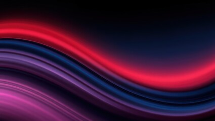 Wall Mural - Abstract background with wavy lines of red blue and purple against a dark gradient backdrop