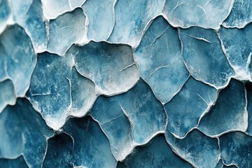 Leinwandbilder - Abstract blue textured background resembling cracked earth or ice, with irregular shapes and crevices.