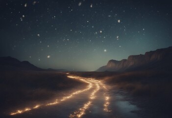 Wall Mural - landscape shooting fantasy night stars background astronomy universe falling cosmos lactic nature sk