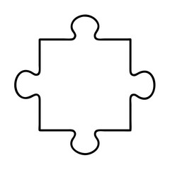 puzzlepiece icon, puzzlepiece line art - simple line art of puzzlepiece, perfect for puzzlepiece logos and icons