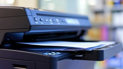 Wall Mural - a close-up view of a printer on a desk, suitable for use in office or home environments.