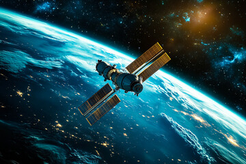 Wall Mural - Space Station Orbiting Earth