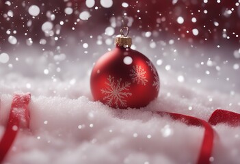 Wall Mural - greeting background season s red merry christmas snow white card new wrapping star snowflake year en