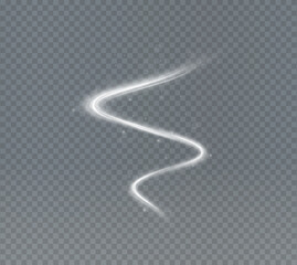 Fototapete - White dynamic light wave with sparkle and shimmer effects. Glowing twirl with bokeh and energy motion. Perfect for festive, abstract, or luxury-themed vector designs