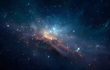 Wall Mural - deep space shining stars in night sky, constellation star field, galaxy