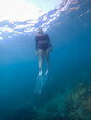 © tonjung - Beautiful  snorkeling in the tropical sea.Travel lifestyle, watersport adventure, swim activity on summer beach holiday