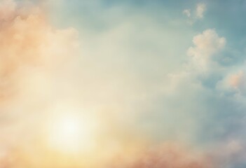 Wall Mural - background bright hand sky material watercolor painting like sun drawn gentle