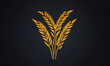 © Sekai - Bundle of golden wheat outline only 2D sleek an cultivates rustic natural harvest imagery vividly.