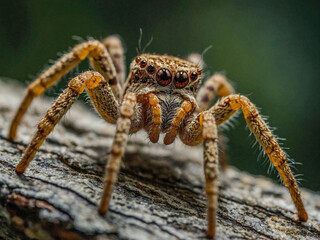 Wall Mural - Close-up of a Lichen Huntsman spider.