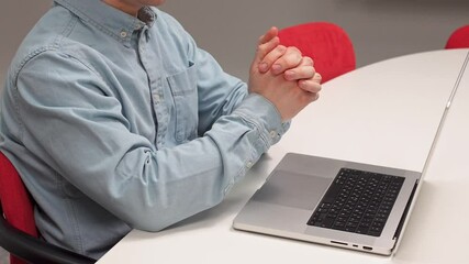 Canvas Print - a man it specialist, a businessman in a shirt working on a laptop in office, a code development conc
