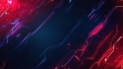 Background gaming abstract neon sci-fi themes cyberpunk red blue glowing dynamic technology wallpaper AI generated image illustration