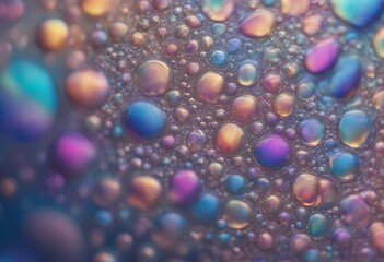Wall Mural - iridescent soap bubble background paints abstract texture flow pattern water blue nature colours pap