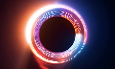Wall Mural - Animation of Glowing Streaks of Light Forming a Circle for Stunning Visual Effect and Movement Made with Generative AI Technology